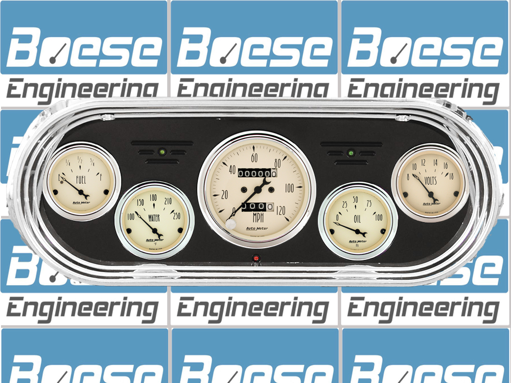 1962-1965 Chevy Nova Billet Aluminum Gauge Panel w/ Auto Meter Street Rod series gauges (black anodized) - Image 3