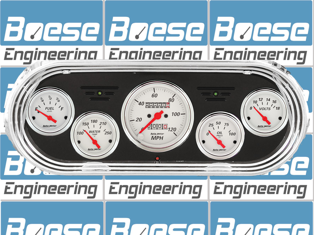 1962-1965 Chevy Nova Billet Aluminum Gauge Panel w/ Auto Meter Street Rod series gauges (black anodized) - Image 4
