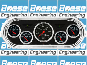 1962-1965 Chevy Nova Billet Aluminum Gauge Panel w/ Auto Meter Street Rod series gauges (black anodized)