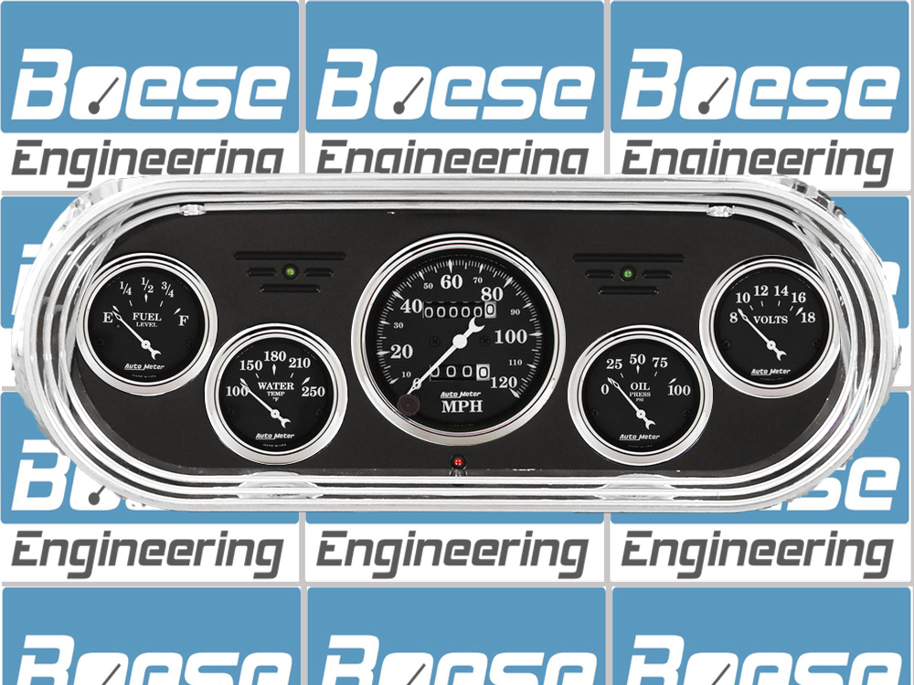 1962-1965 Chevy Nova Billet Aluminum Gauge Panel w/ Auto Meter Street Rod series gauges (black anodized) - Image 2