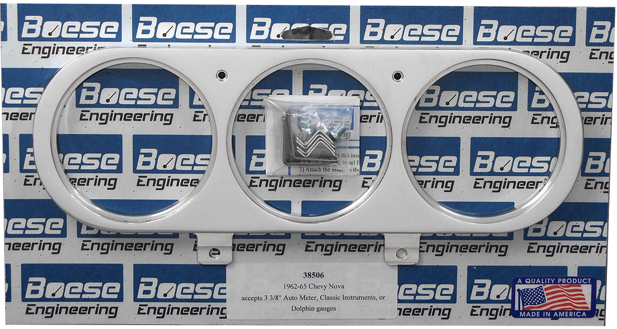 1962-1965 Chevy Nova Billet Aluminum 3 Gauge Panel for 3 3/8" Auto Meter, Classic Instruments, or Dolphin