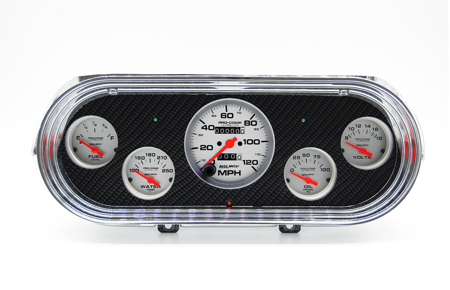 1962-1965 Chevy Nova Hydro Dipped Carbon Fiber Gauge Panel w/ Auto Meter Ultra-Lite Gauges - Image 2