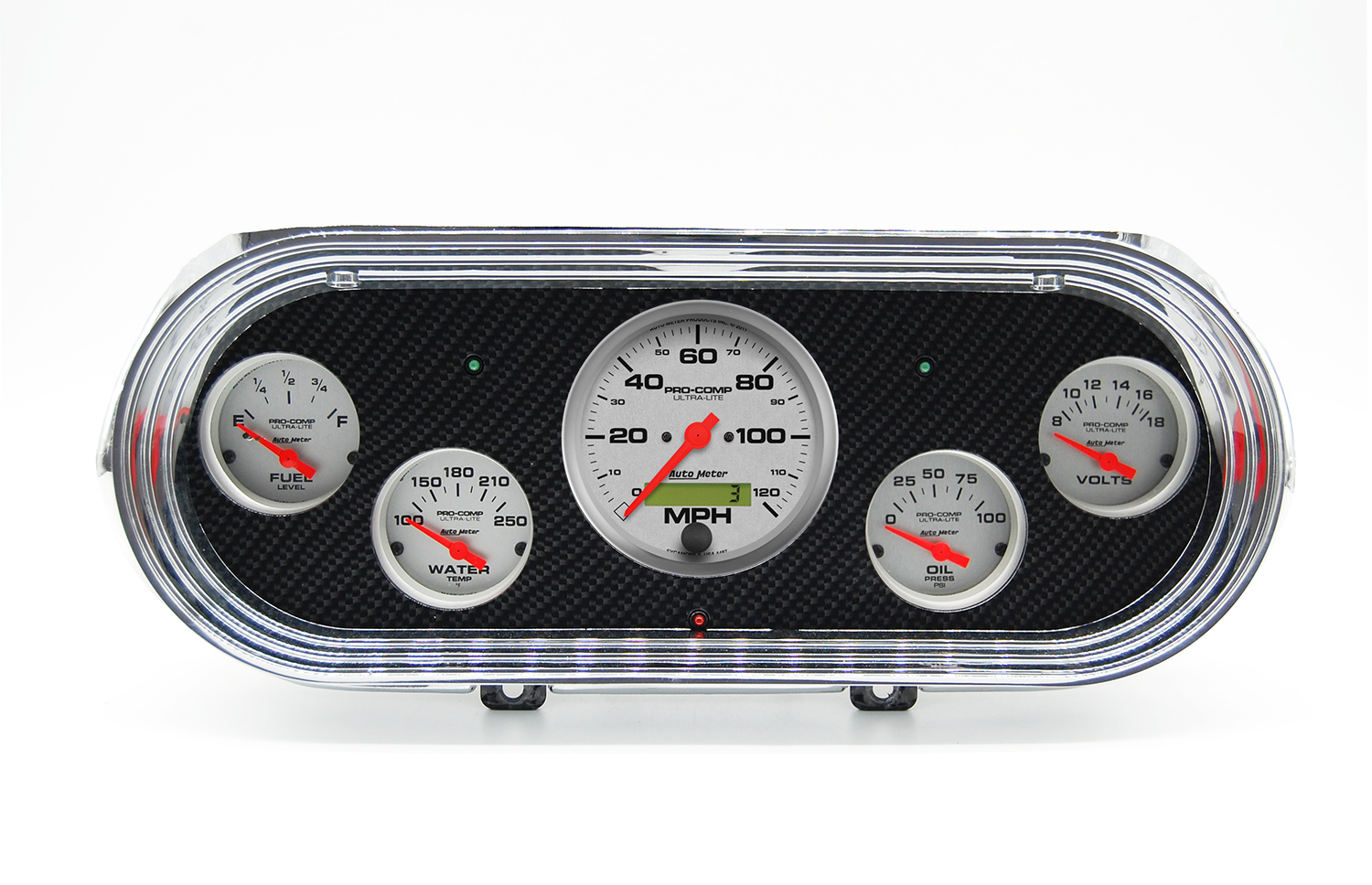 1962-1965 Chevy Nova Hydro Dipped Carbon Fiber Gauge Panel w/ Auto Meter Ultra-Lite Gauges