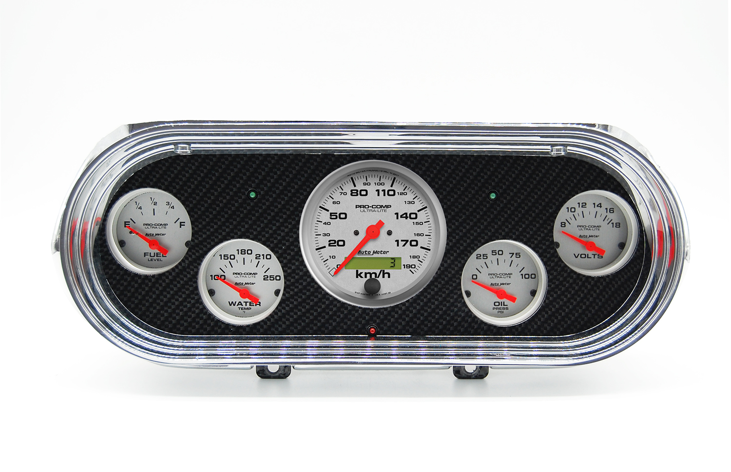 1962-1965 Chevy Nova Hydro Dipped Carbon Fiber Gauge Panel w/ Auto Meter Ultra-Lite Gauges - Image 3