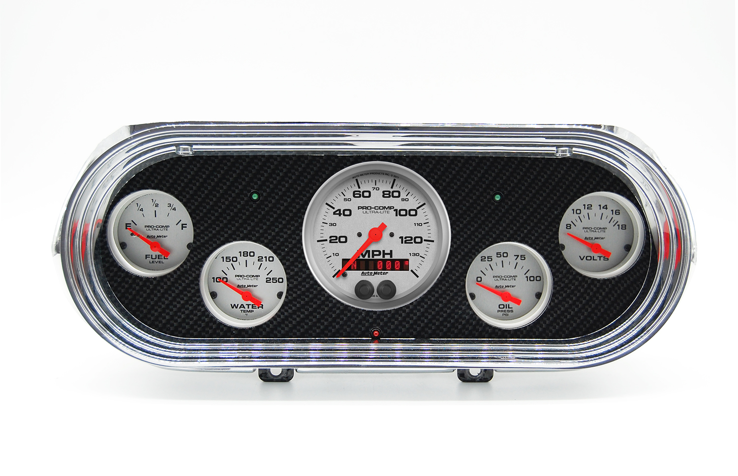 1962-1965 Chevy Nova Hydro Dipped Carbon Fiber Gauge Panel w/ Auto Meter Ultra-Lite Gauges - Image 4
