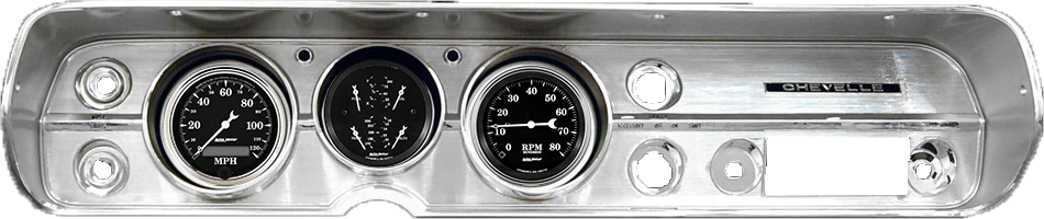 1964-1965 Chevelle Aluminum Adapter Panel w/ Auto Meter Street Rod Series Gauges - Image 9