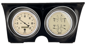 1967-68 Camaro / Firebird Billet Aluminum Gauge Panels w/ 5" Auto Meter Antique Beige Gauges