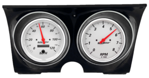 1967-68 Camaro / Firebird Billet Aluminum Gauge Panels w/ 5" Auto Meter Arctic White Gauges