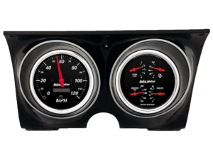 1967-68 Camaro / Firebird Aluminum Gauge Panels w/ 5? Auto Meter Designer Black Gauges
