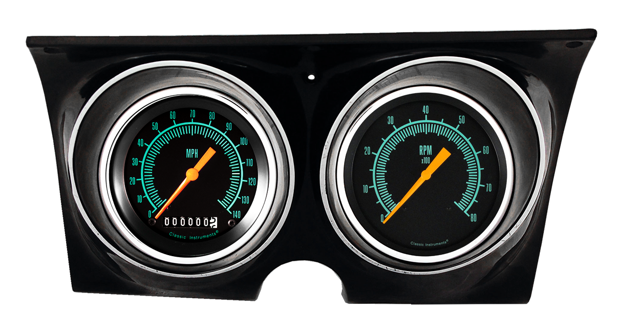 1967-1968 Chevy Camaro Aluminum Adapter Rings w/ Classic Instruments G/Stock Gauges