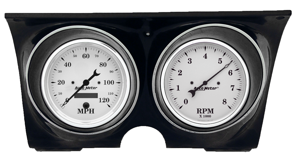 1967-68 Camaro / Firebird Billet Aluminum Gauge Panels w/ 5" AutoMeter Old Tyme White Gauges
