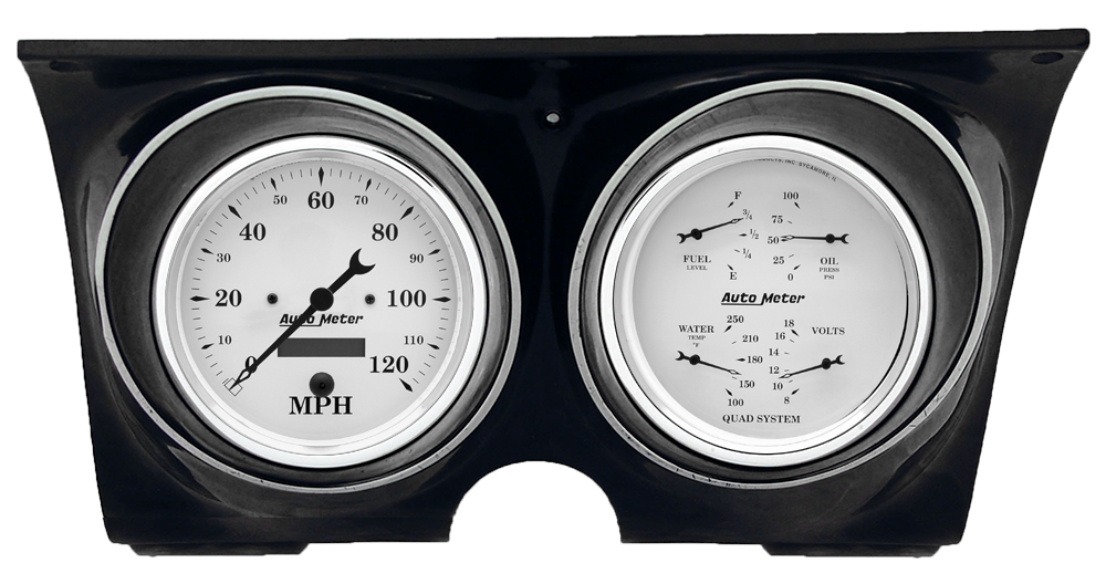 1967-68 Camaro / Firebird Adapter Rings w/ 5" AutoMeter Old Tyme White Gauges