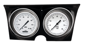 1967-1968 Chevy Camaro Aluminum Adapter Rings w/ Classic Instruments White Hot Gauges