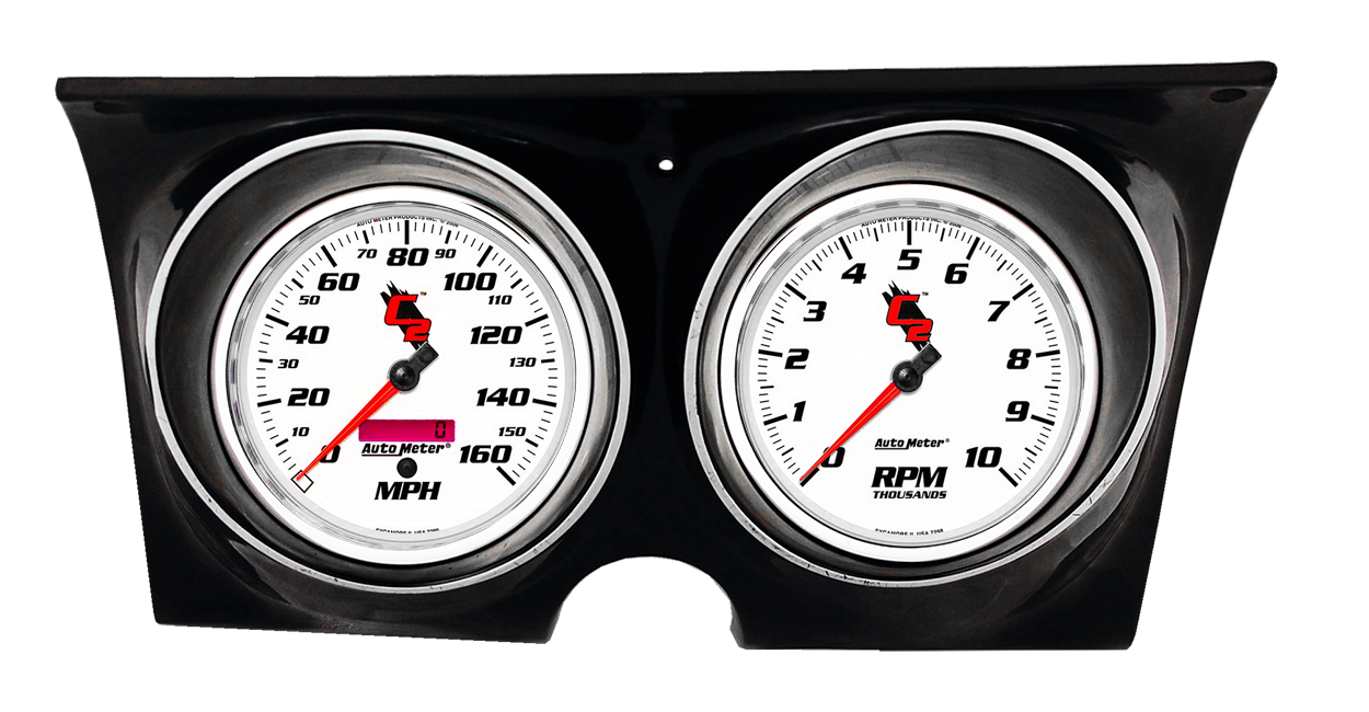 1967-1968 Chevy Camaro Adapter Rings w/ Auto Meter C2 Gauges - Image 2