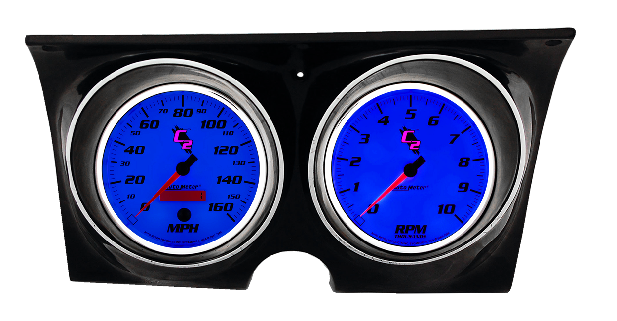1967-1968 Chevy Camaro Adapter Rings w/ Auto Meter C2 Gauges - Image 3