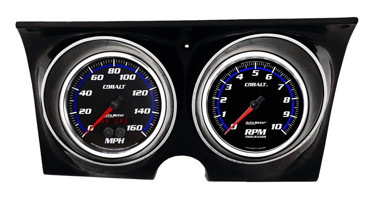1967-1968 Chevy Camaro Adapter Rings w/ Auto Meter Cobalt Gauges - Image 2
