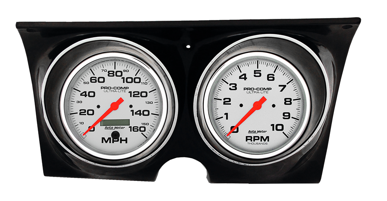 1967-1968 Camaro / Firebird Aluminum Adapter Panels w/ 5" Auto Meter Ultra-Lite Gauges
