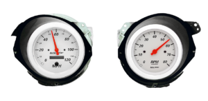 1968-1977 Chevy Corvette Adapter Rings w/ Auto Meter Arctic White Gauges