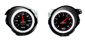 1968-1977 Chevy Corvette Adapter Rings w/ Auto Meter Designer Black Gauges