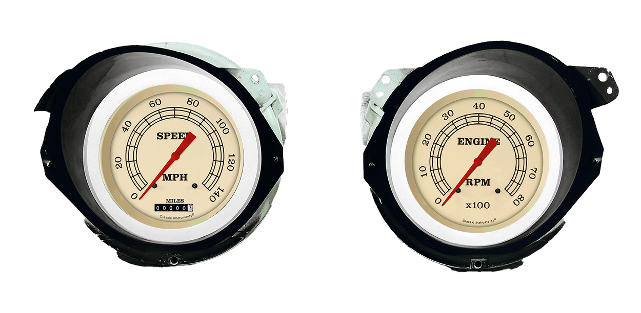 1968-1977 Corvette Aluminum Adapter Rings w/ Classic Instruments Vintage Gauges