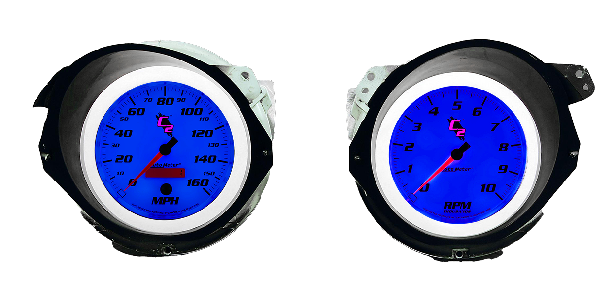 1968-1977 Corvette Adapter Rings w/ Auto Meter C2 Gauges - Image 3
