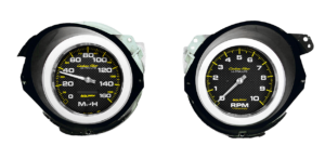 1968-1977 Chevy Corvette Adapter Rings w/ Auto Meter Carbon Fiber Gauges