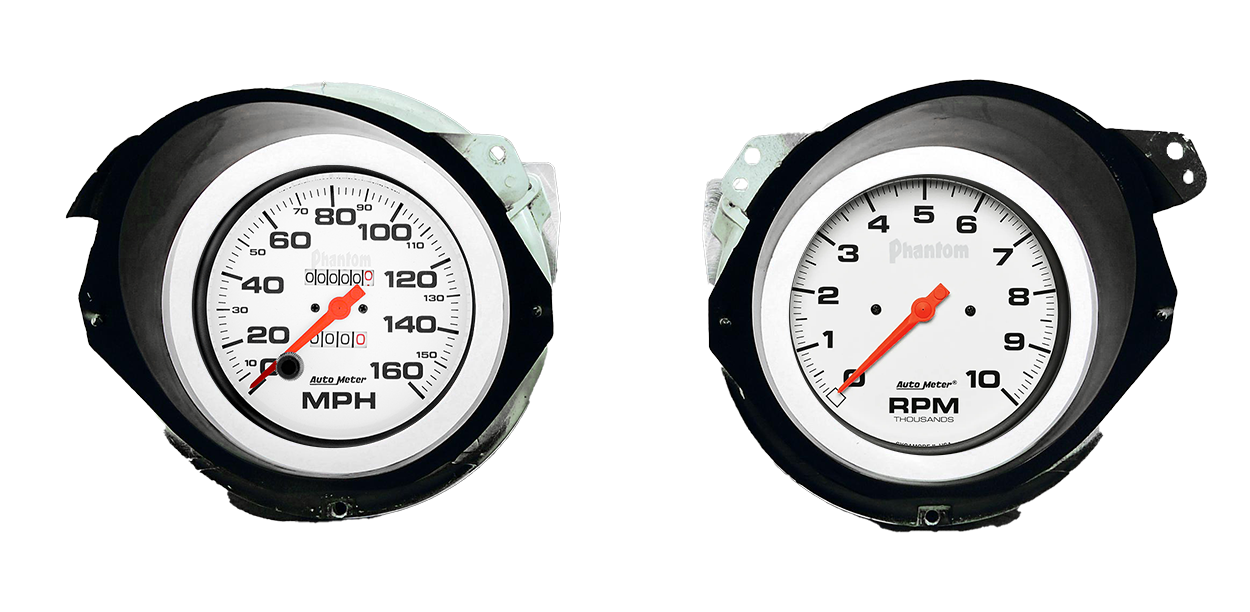 1968-1977 Corvette Adapter Rings w/ Auto Meter Phantom Gauges