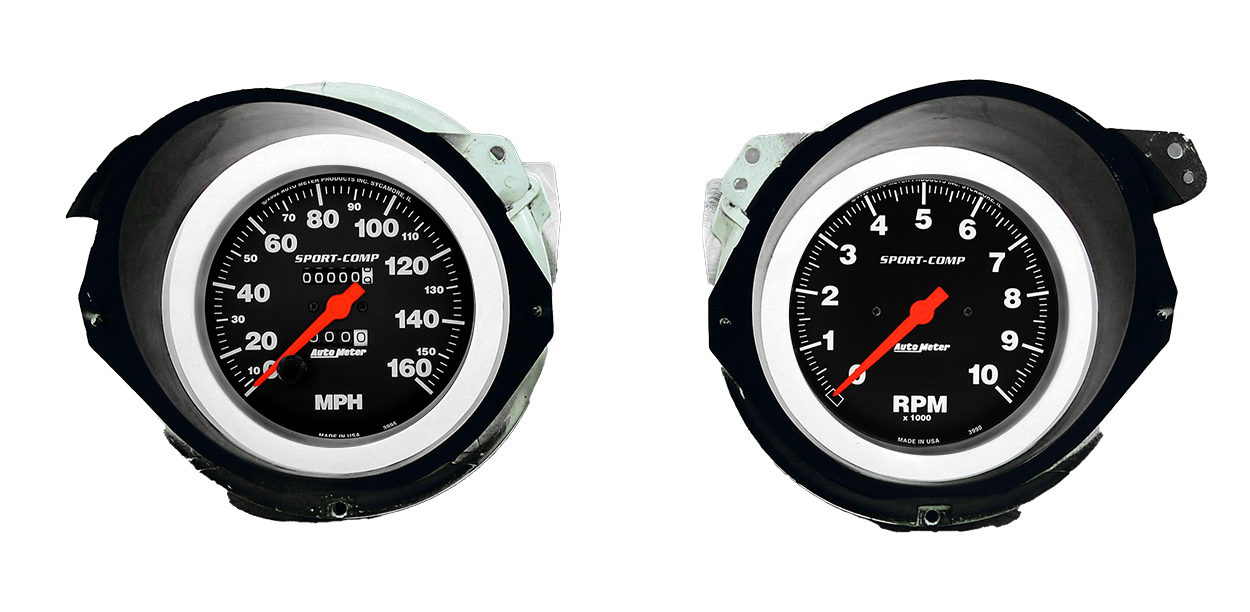 1968-1977 Chevy Corvette Adapter Rings w/ Auto Meter Sport-Comp Gauges