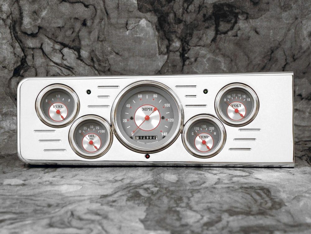 1940 Chevy Master Aluminum 5 gauge Panel w/ Classic Instruments Gauges