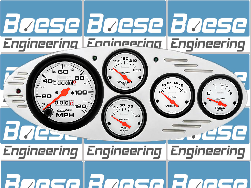1932 Ford Car Billet Aluminum Gauge Panel w/ Auto Meter Phantom gauges