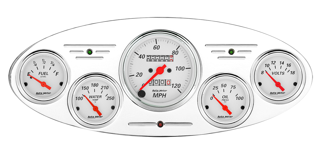 1932 Ford Car Billet Aluminum Gauge Panel w/ Auto Meter Street Rod series gauges - Image 8