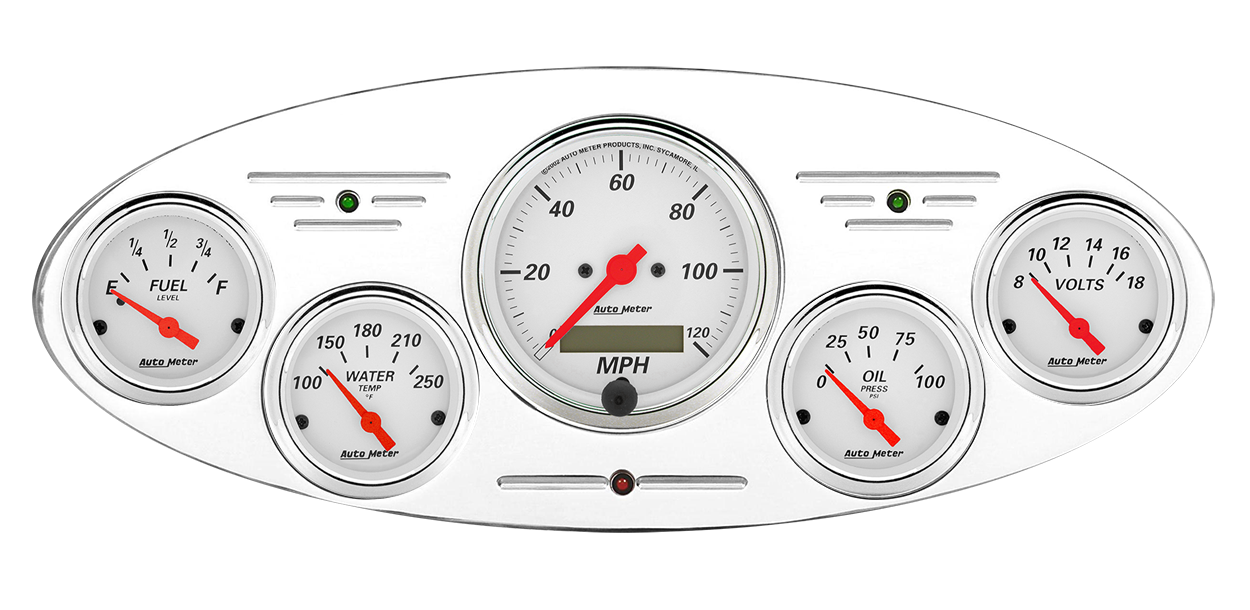1932 Ford Car Billet Aluminum Gauge Panel w/ Auto Meter Street Rod series gauges - Image 7