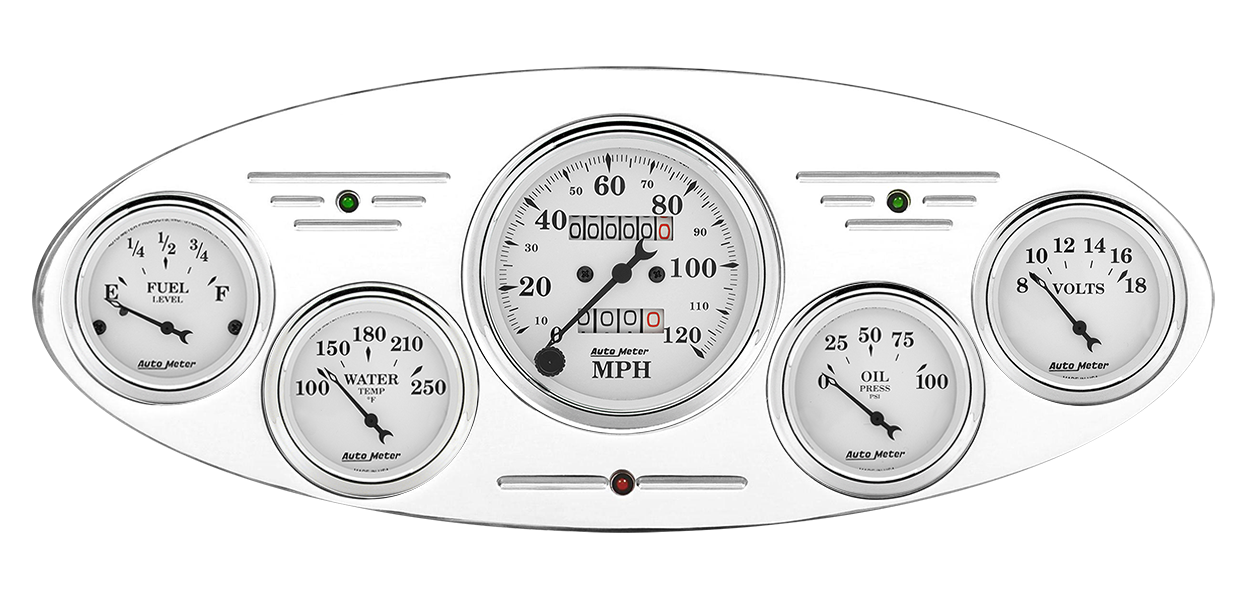 1932 Ford Car Billet Aluminum Gauge Panel w/ Auto Meter Street Rod series gauges - Image 6