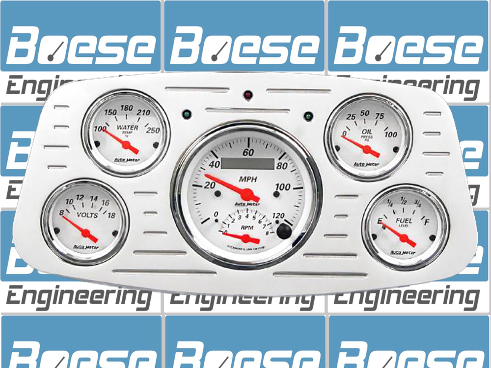 1933-1934 Ford Car Billet Aluminum Gauge Panel w Auto Meter Street Rod Series Gauges (Speedo/Tach) - Image 2