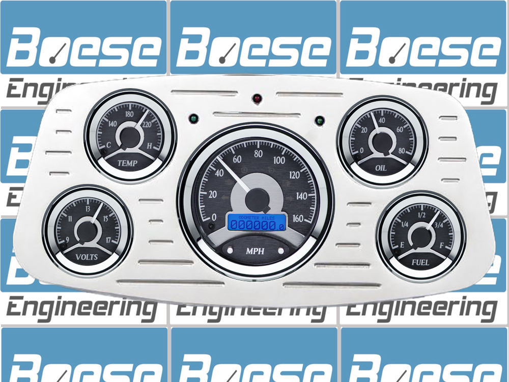 1933-1934 Ford Car Billet Aluminum Gauge Panel w/ Dakota Digital VHX-1050 Black Alloy Gauges - Image 2