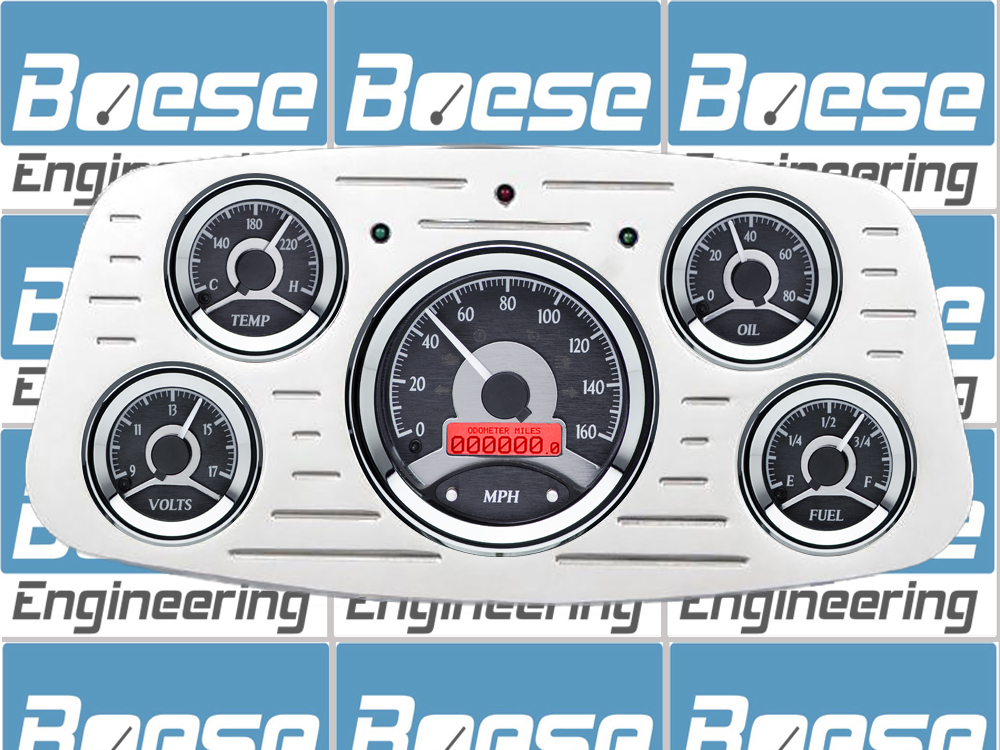 1933-1934 Ford Car Billet Aluminum Gauge Panel w/ Dakota Digital VHX-1050 Black Alloy Gauges - Image 3
