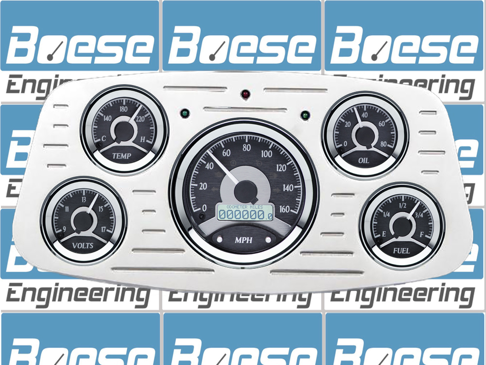 1933-1934 Ford Car Billet Aluminum Gauge Panel w/ Dakota Digital VHX-1050 Black Alloy Gauges