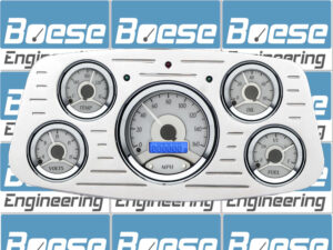 1933-1934 Ford Car Billet Aluminum Gauge Panel w/ Dakota Digital VHX-1050 Silver Alloy Gauges