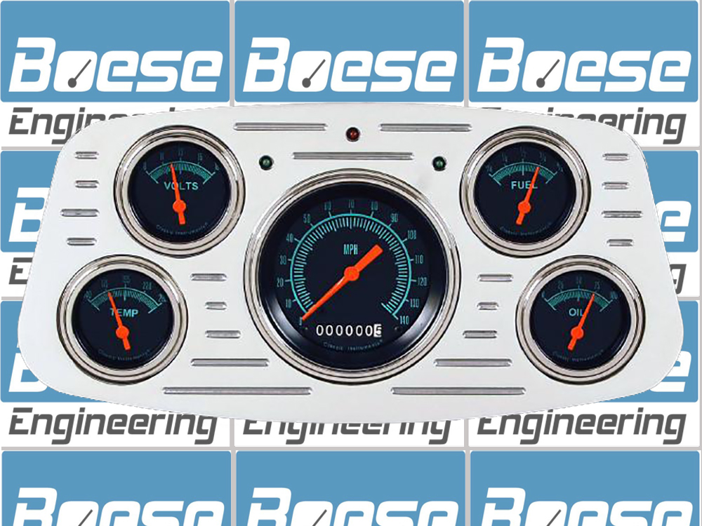 1933-1934 Ford Car Billet Aluminum 5 Gauge Panel w/ Classic Instruments Gauges