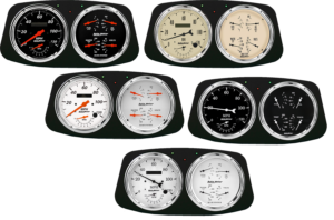 1933-1934 Ford Car Aluminum Gauge Panel AutoMeter Street Rod Series Gauges (Speedo/Tach)