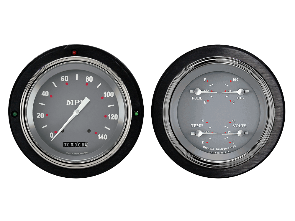 1937-1939 Ford Car or Truck Aluminum 2 Gauge Panels w/ Classic Instruments SG Series Gauges - Image 2