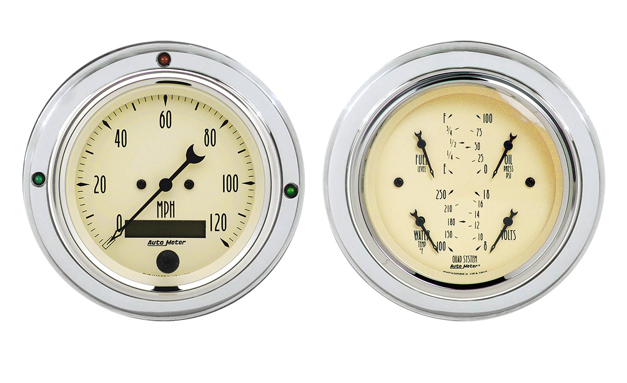 1937-1939 Ford Car or Truck Billet Aluminum Gauge Panel w/ Auto Meter Street Rod Series Gauges - Image 5