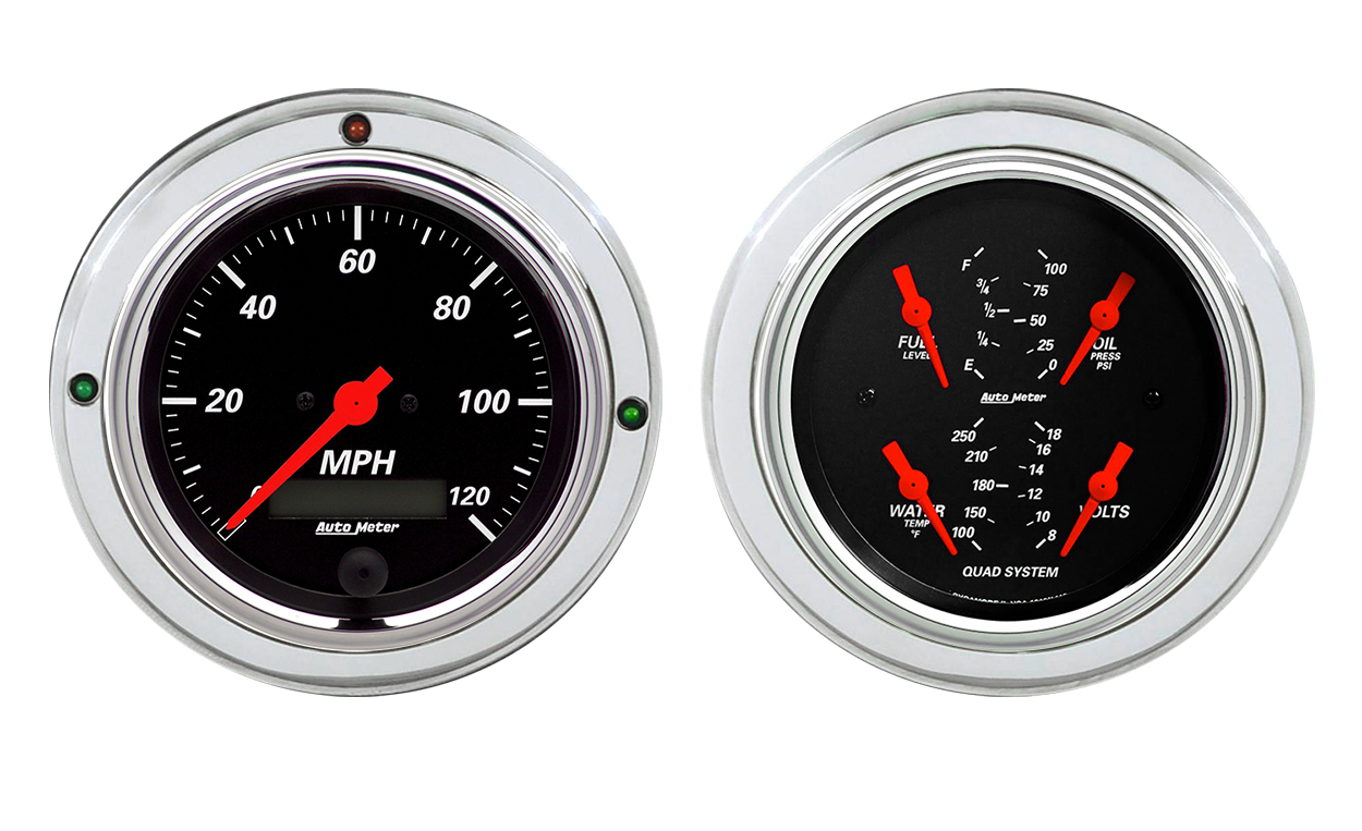 1937-1939 Ford Car or Truck Billet Aluminum Gauge Panel w/ Auto Meter Street Rod Series Gauges - Image 3