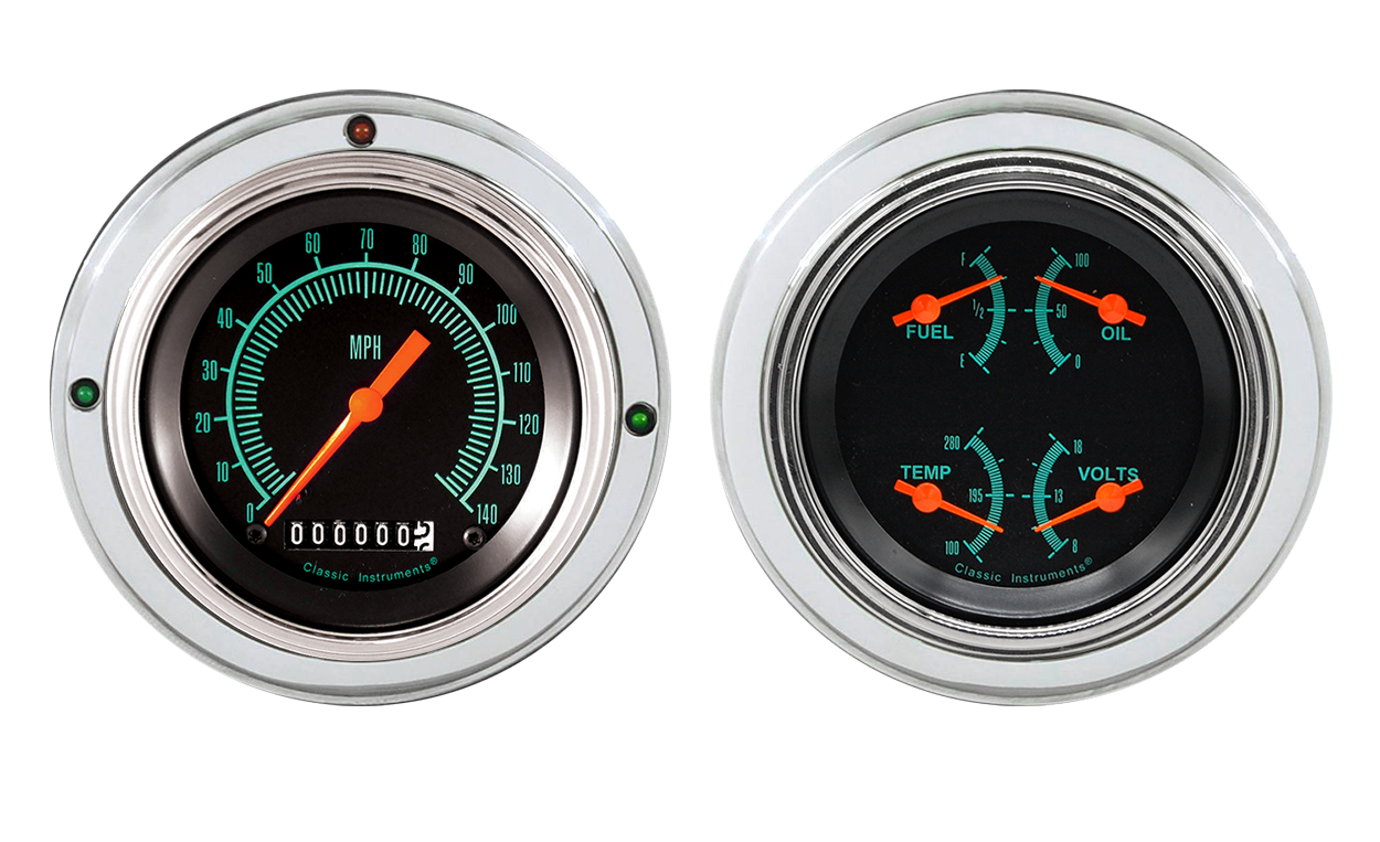 1937-1939 Ford Car or Truck Aluminum 2 Gauge Panels w/ Classic Instruments G/Stock Gauges - Image 3