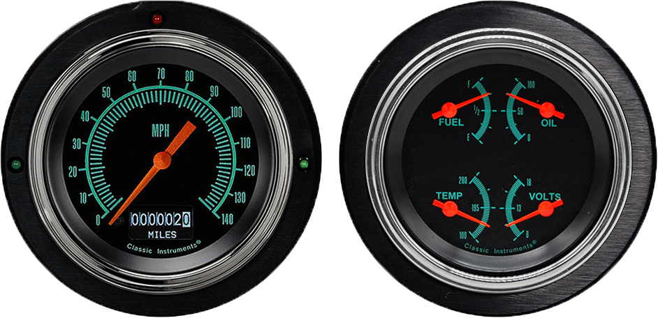 1937-1939 Ford Car or Truck Aluminum 2 Gauge Panels w/ Classic Instruments G/Stock Gauges - Image 2