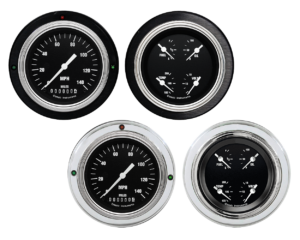 1937-1939 Ford Car or Truck Aluminum 2 Gauge Panels w/ Classic Instruments Hot Rod Gauges