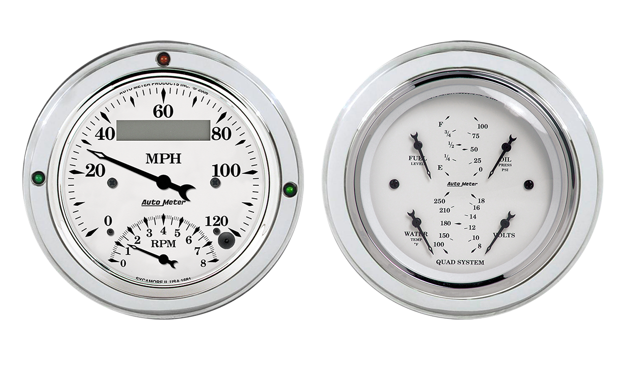 1937-1939 Ford Car or Truck Billet Aluminum Gauge Panel w/ Auto Meter Street Rod Series Gauges (Speedo/Tach) - Image 5