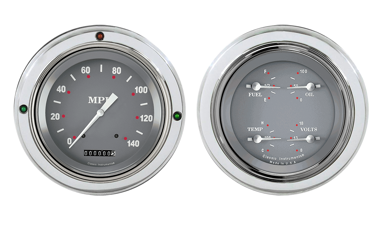 1937-1939 Ford Car or Truck Aluminum 2 Gauge Panels w/ Classic Instruments SG Series Gauges - Image 3