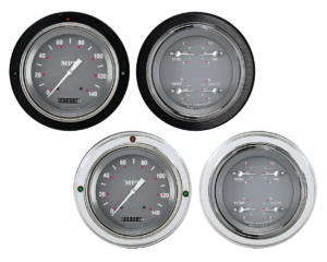 1937-1939 Ford Car or Truck Aluminum 2 Gauge Panels w/ Classic Instruments SG Series Gauges