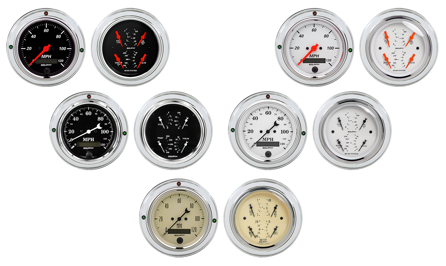 1937-1939 Ford Car or Truck Billet Aluminum Gauge Panel w/ Auto Meter Street Rod Series Gauges